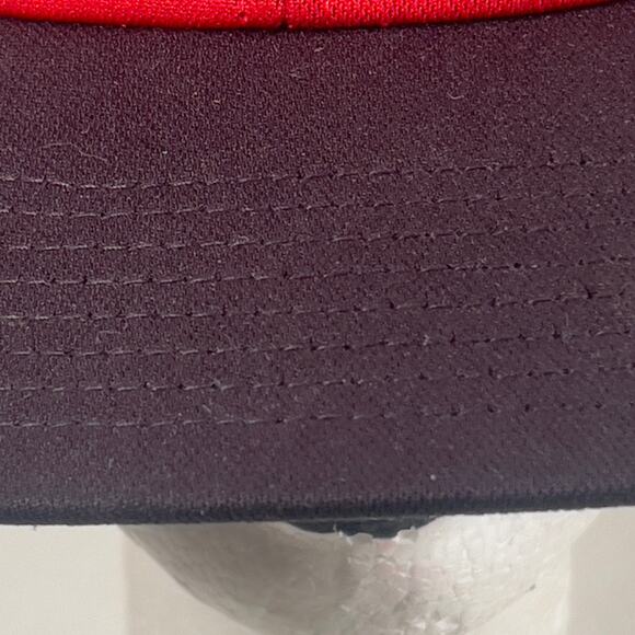 Indian Chief Headdress Embroidered Black Red Baseball Cap M/L OC Sports Pro Flex - Picture 11 of 12